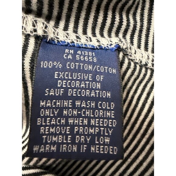 Ralph Lauren Womens XL Striped T-Shirt Black/White Cotton Short Sleeve Crew Neck - Picture 5 of 6